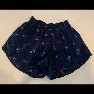 Navy and floral soft shorts